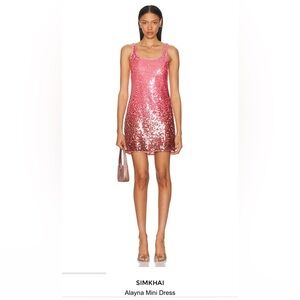 SIMKHAI Pink Sequin Alayna Mini Dress